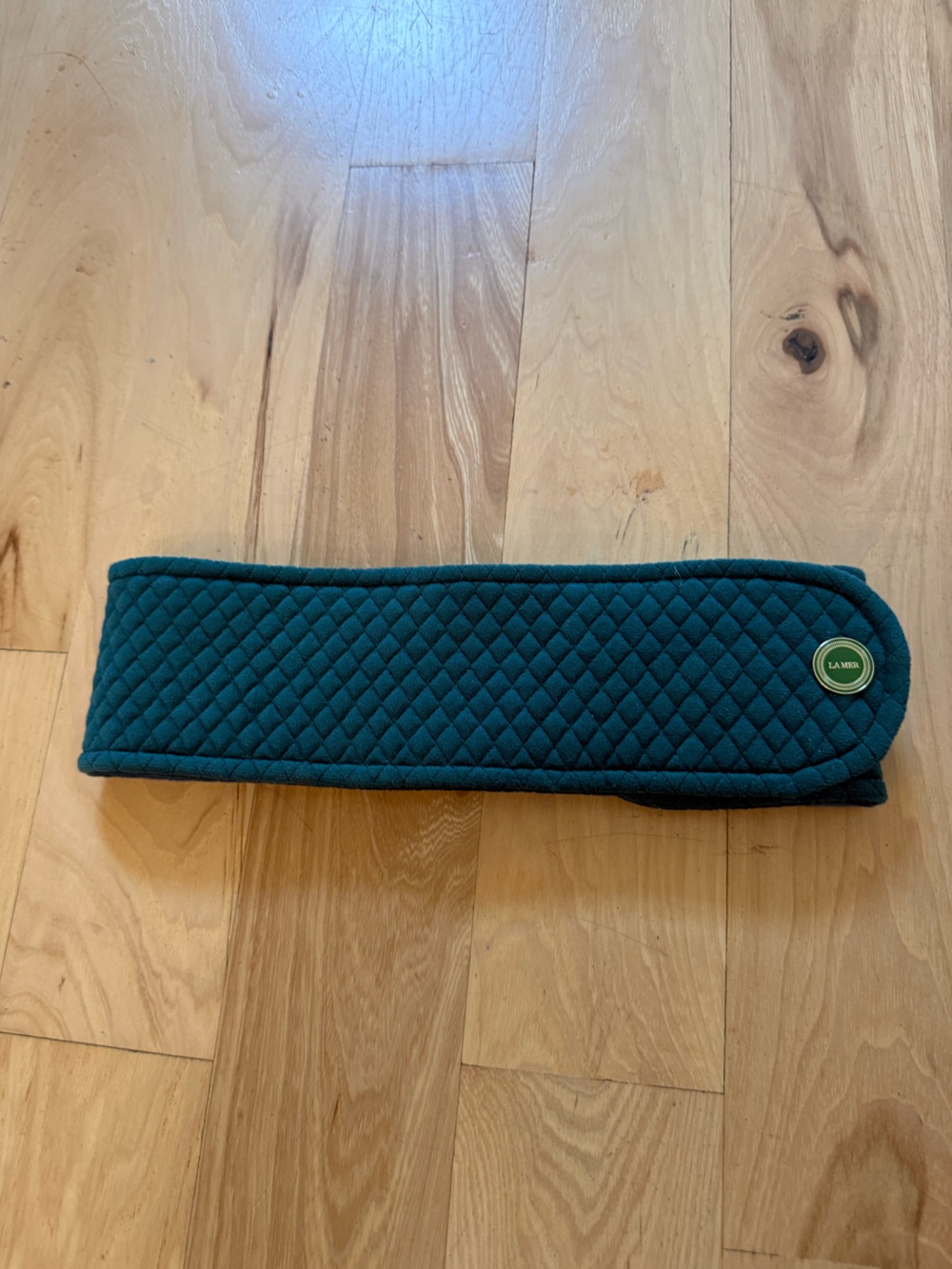 La Mer Green Quilted Adjustable Spa Headband Accessory